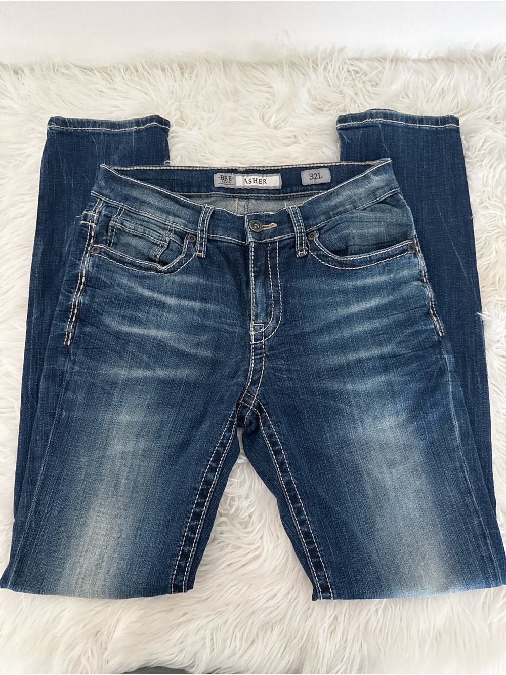 BKE Men’s Dark Blue Bootcut Jeans
